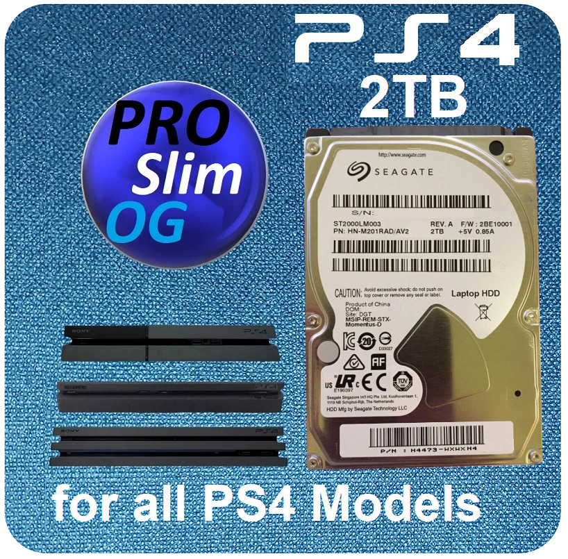 PS4 Pro, Slim & OG Internal 2TB Hard Drive w  USB OS Option Playstation 4