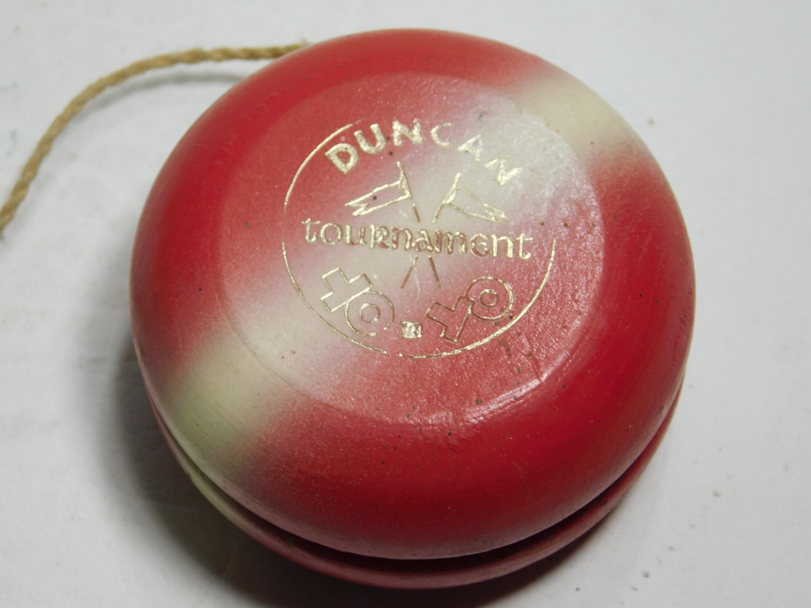 Vintage Duncan Tournament Yo-Yo Red White Stripe
