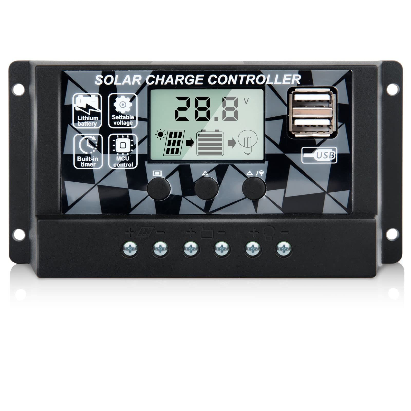 Solar charge controller 12V/24V, solar charger controller solar panel...