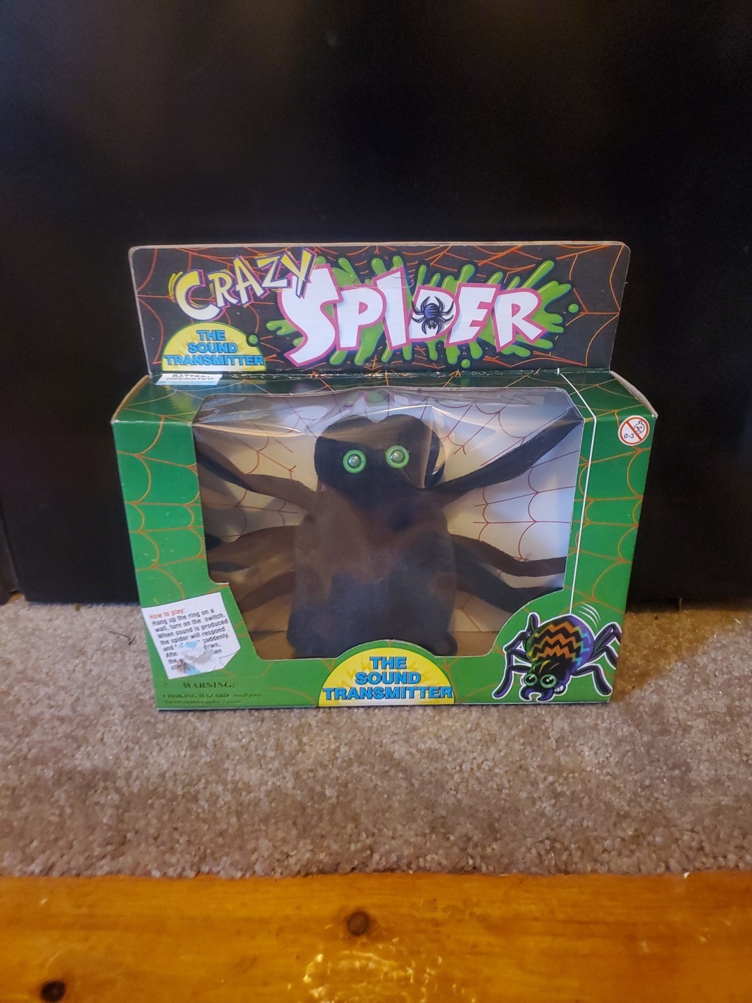 Vintage 1990's Crazy Spider Sound Activated Halloween Toy Motion Activation Z3