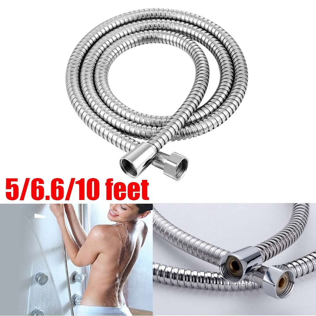 Stainless Steel Shower Hose 5/6.6/10ft Flexible High Pressure Replacement Pipe