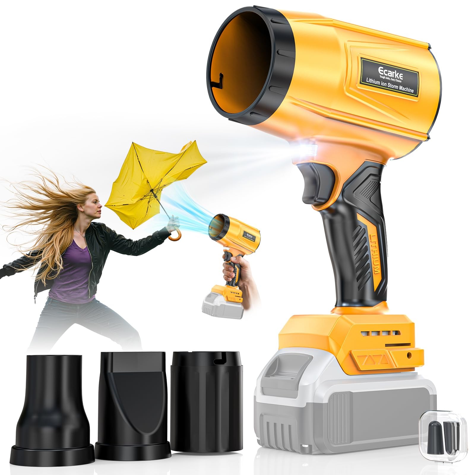 Soplador De Hojas Turbo Con Motor Sin Escobillas Para Jardin Y Patio