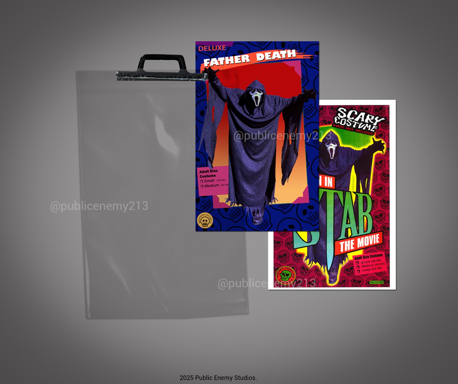 SCREAM Costume Bag Father Death Stab Stock Card Replica Prop Ghostface Mask
