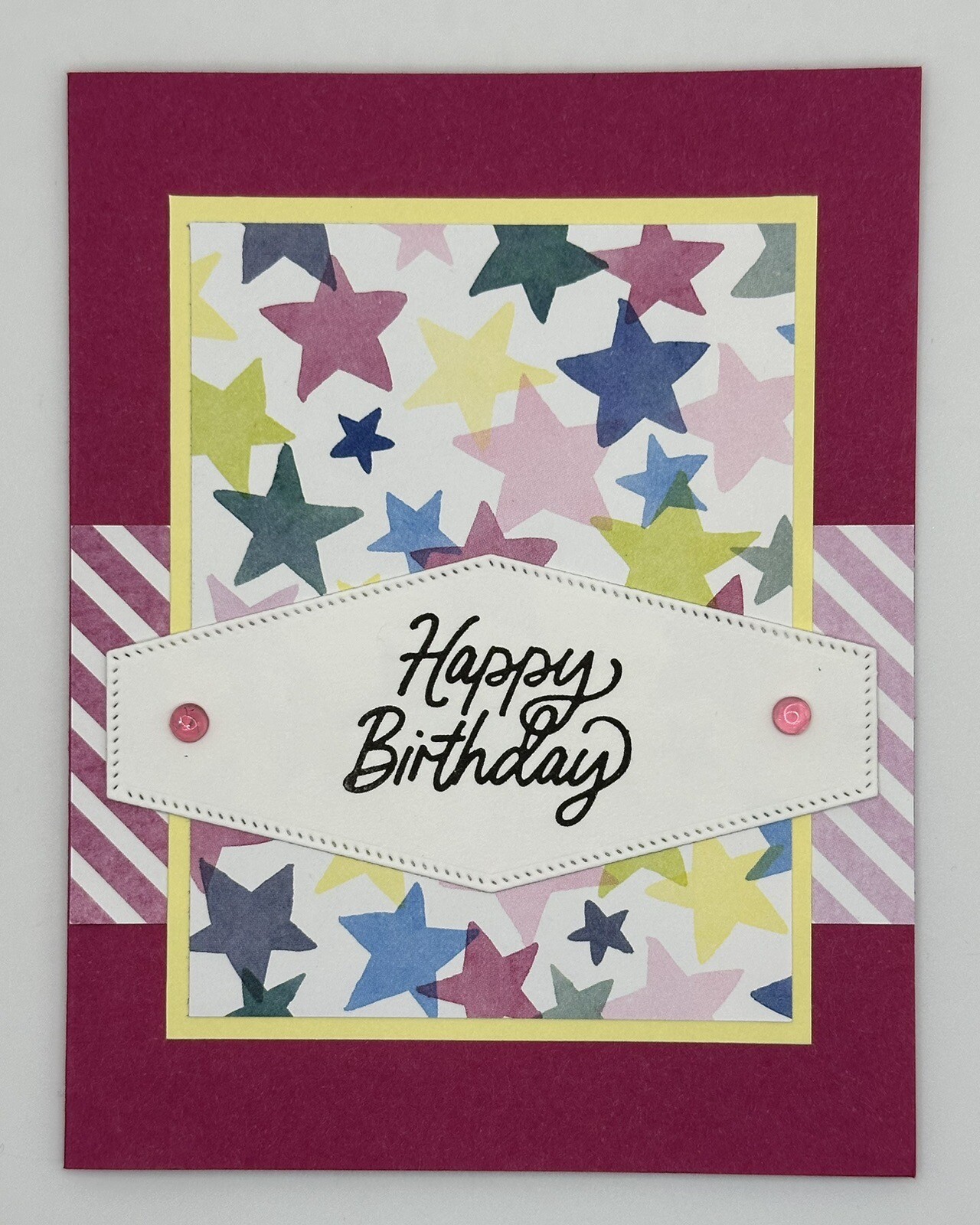 Stampin' Up! Stripes & Stars Birthday Card w/Env UNLIMITED CARDS SHIP FOR $4.95!