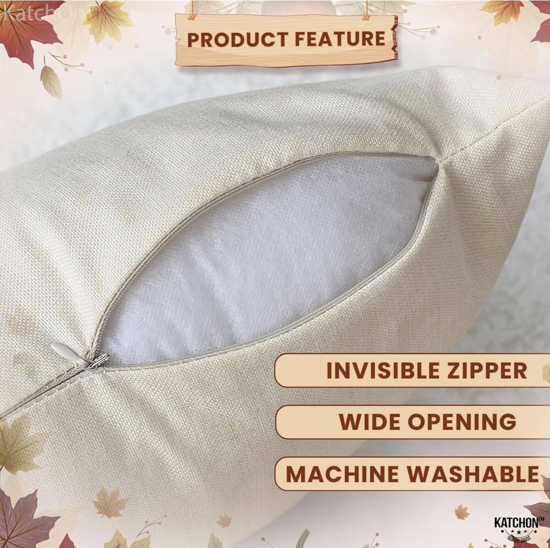 KatchOn, Happy Thanksgiving Pillow Covers - 18x18 Inch Set of 4 |...