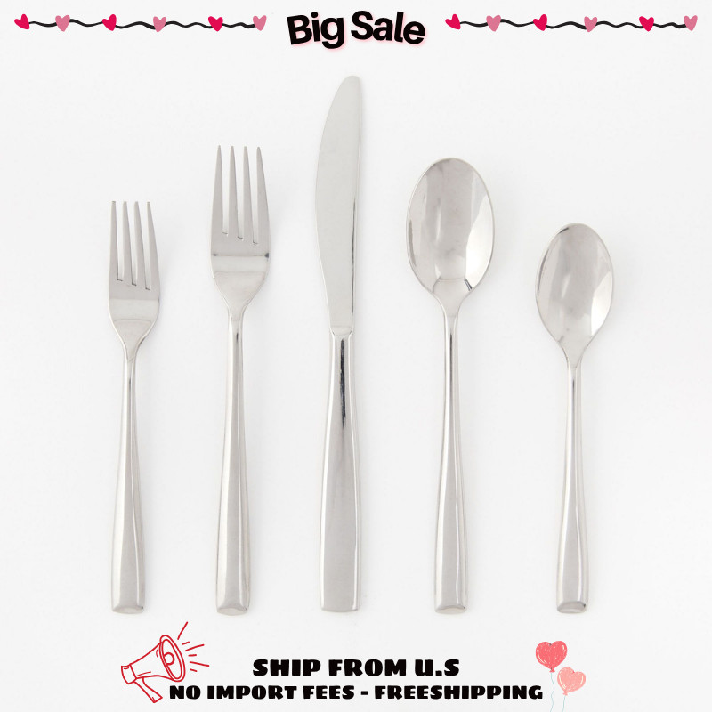 West Elm Promenade Mirrored Stainless Steel Flatware 20 Piece Set