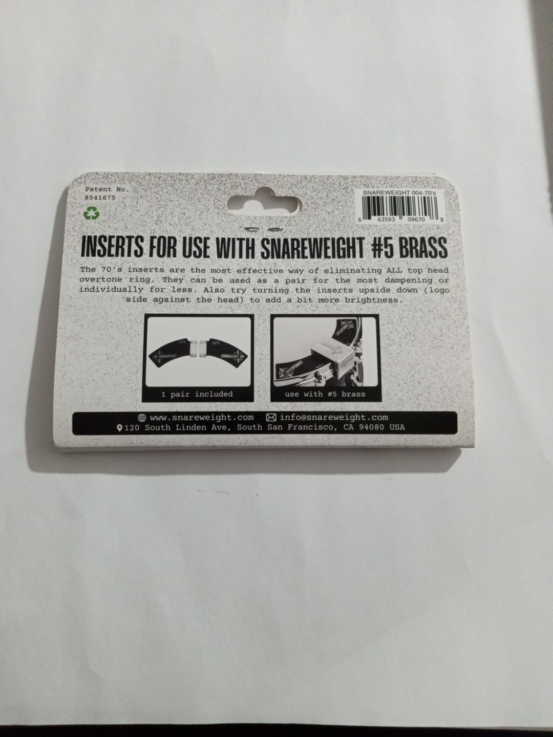 Snareweight 70’s Insert 1 Pair for Brass #5 Black