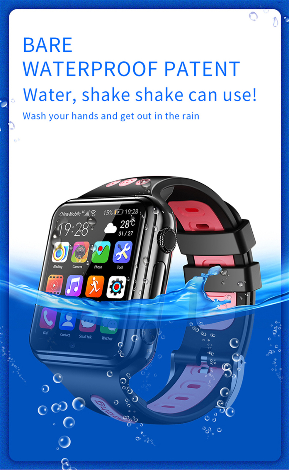 Children Student Smartwatch 4G wifi Waterproof Kid Watch Dual Camera Anti-Lost