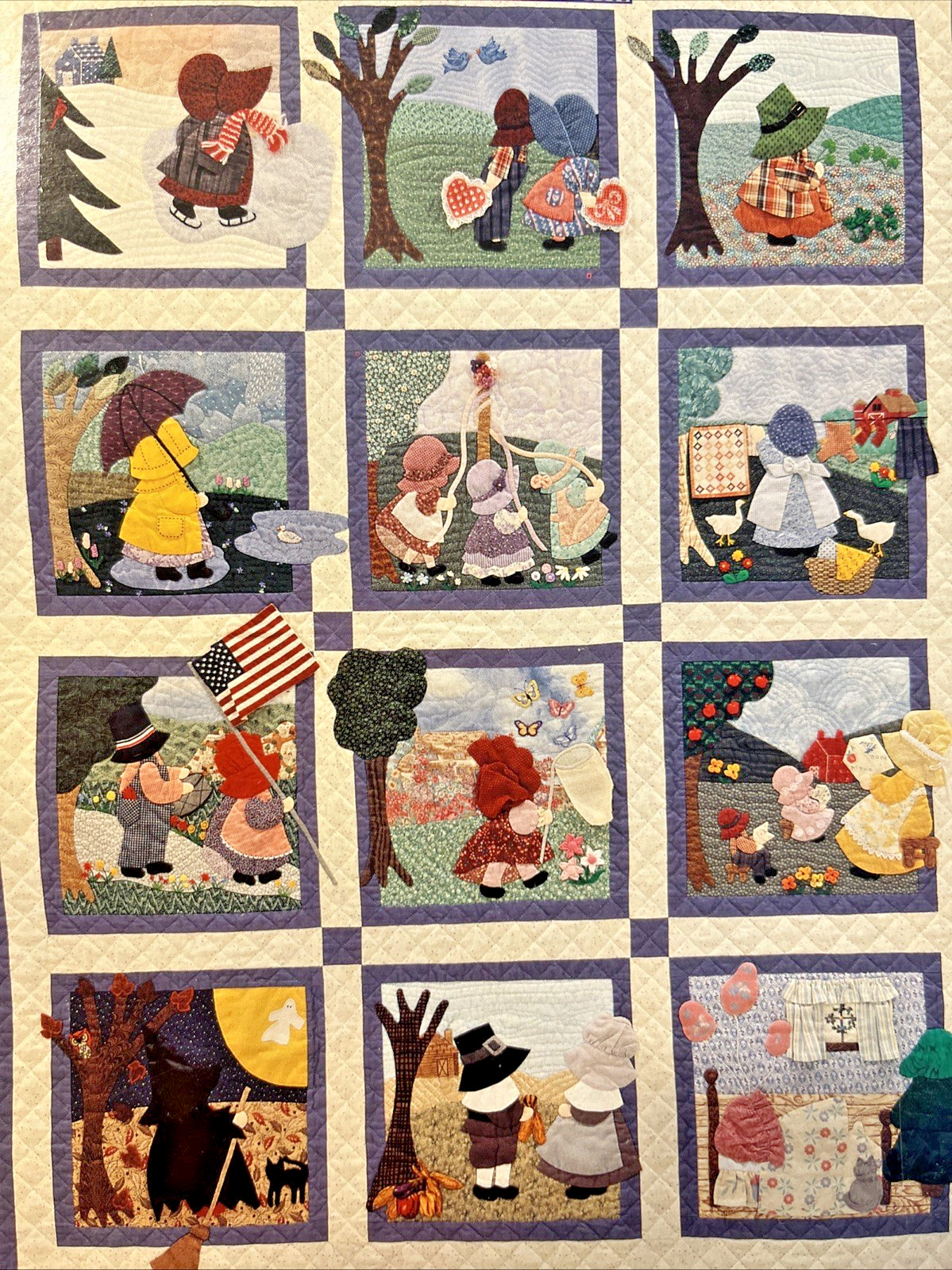 SUNBONNET SUE - ALL THROUGH THE YEAR 68pg booklet pattern insert Sue Linker 1994