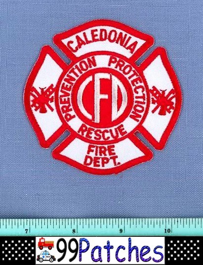 CALEDONIA WISCONSIN Fire Rescue EMS Shoulder Patch BUGLE LADDER 1D
