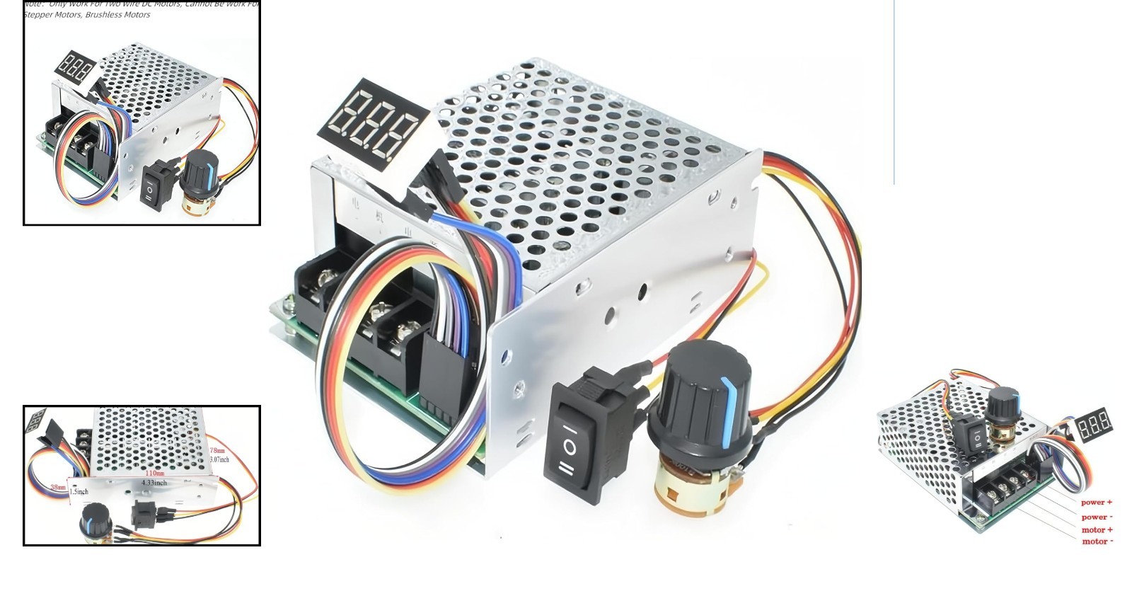 10-55V 60A Stepless Speed Controller for Brushed Motors - Forward/Reverse Switch