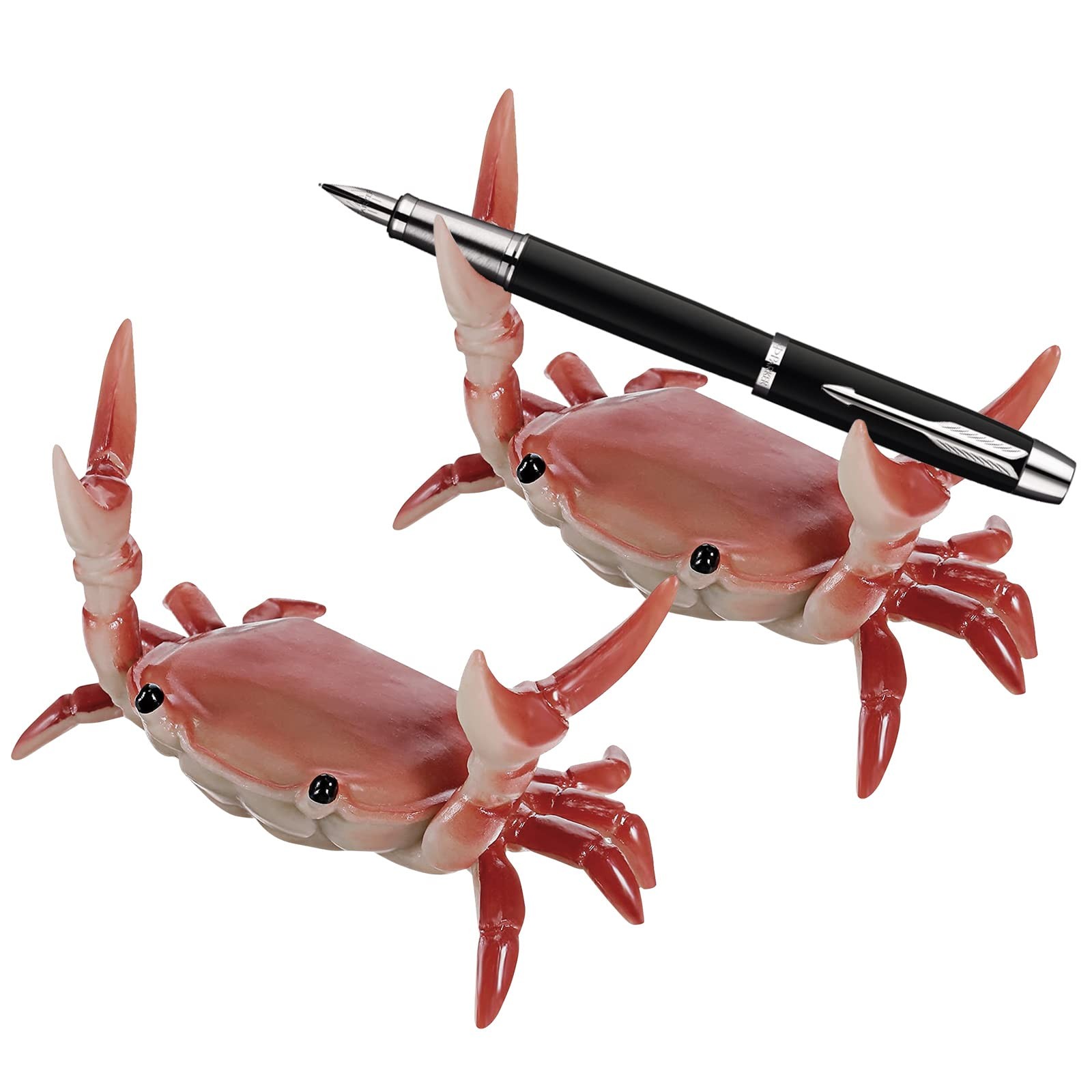 2Pcs Funny Crab Pen Holder Weightlifting Crab Desk Pen Stand for Pen Storage ...
