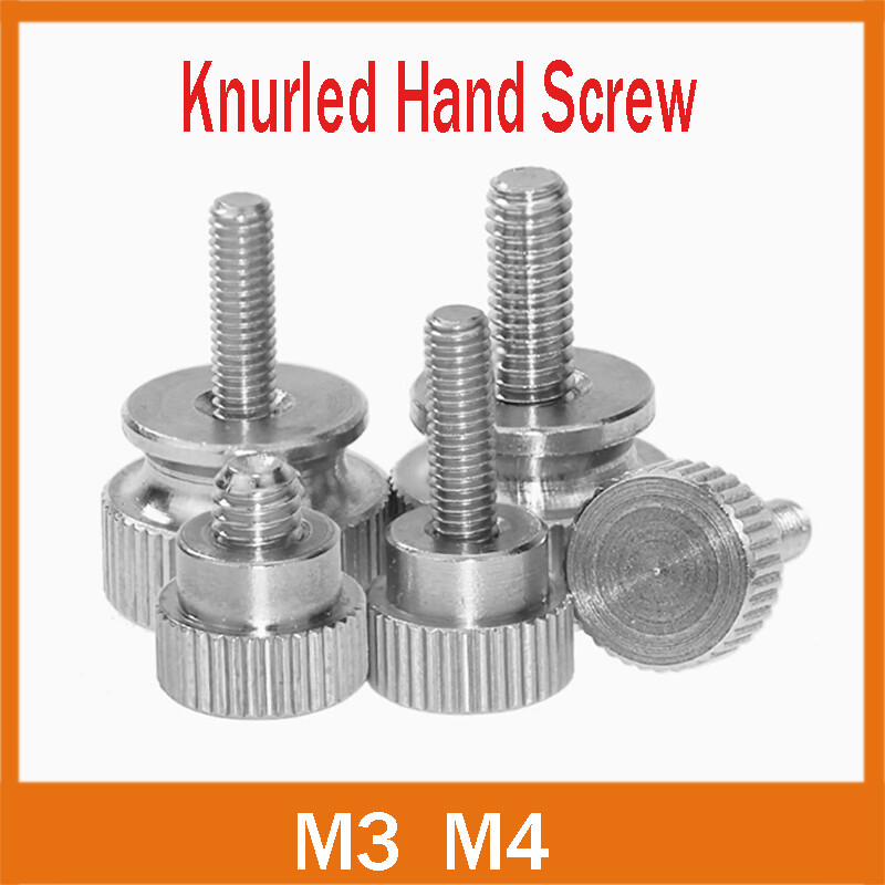 M3 M4 Stainless Steel Hand Screws Straight Step Knurled Screws Adjustable Bolts