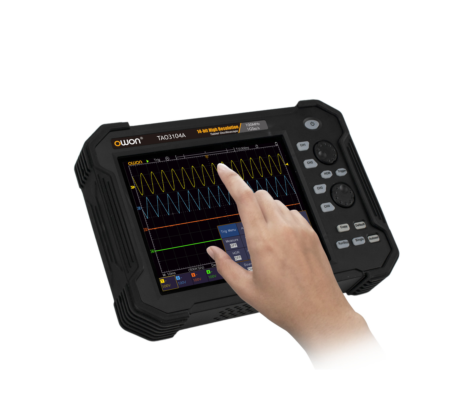 TAO3000 series 4CH 8/14bit tablet Oscilloscope 70/100MH 1GS/s 40M 8" Touch