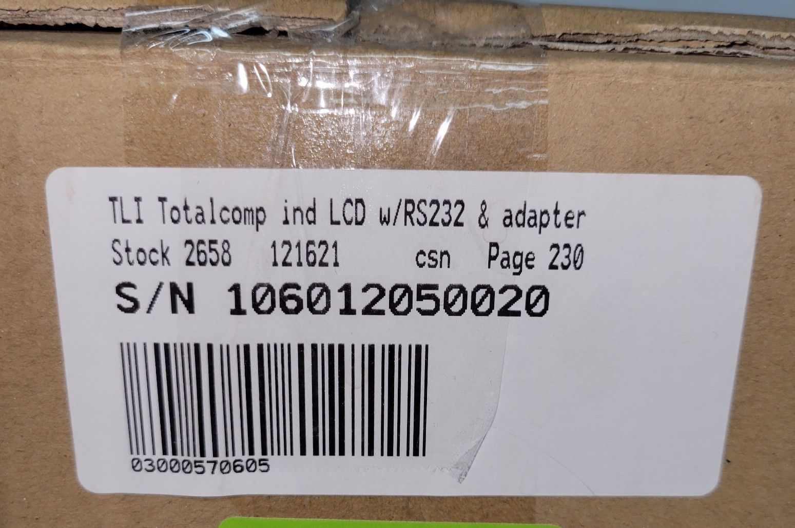 Totalcomp TLI Weight Indicator LCD w/RS232 & Adapter (R28)