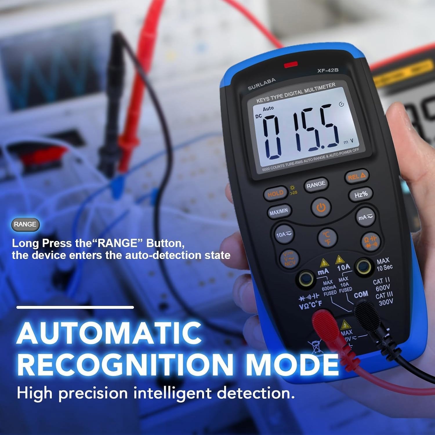 Digital Multimeter TRMS Autorange AC/DC Volt Amp Ohm Temp Continuity NCV 6000Cou