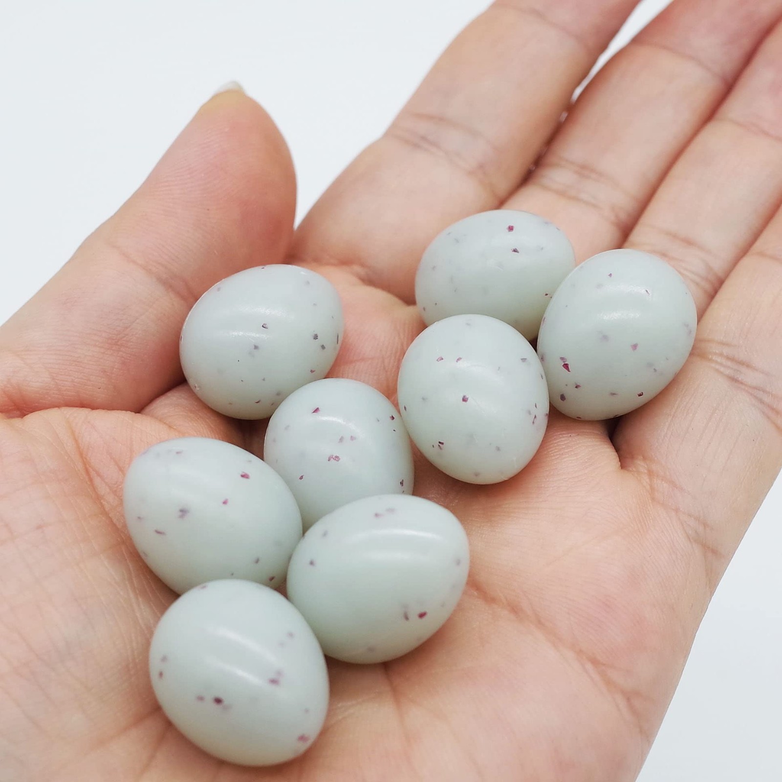 FOIBURELY Canary Fake Eggs Stop Laying, 8 Solid Plastic Eggs. 15mm x...