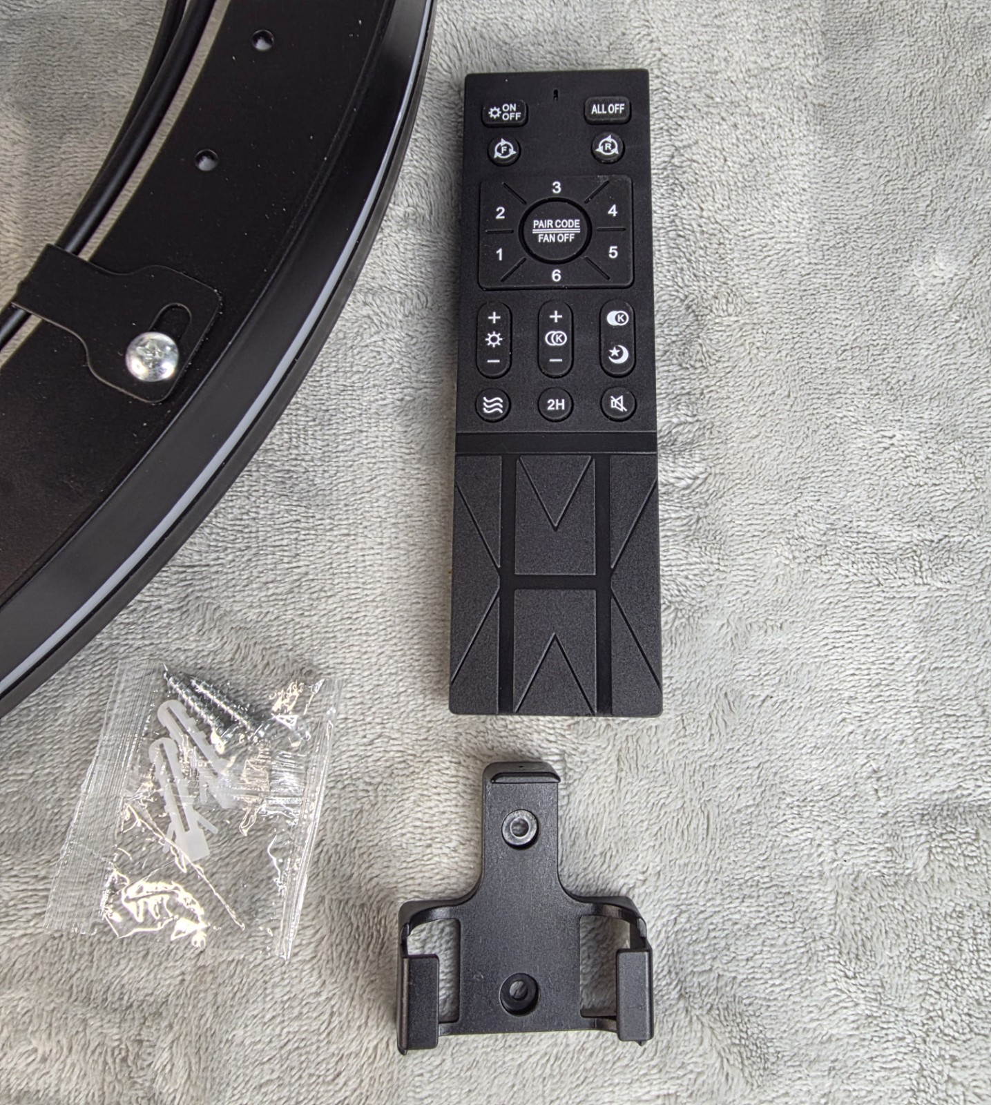 Modern Black Caged LED Ceiling Fan w/ Remote Flush Mount 7 Blade