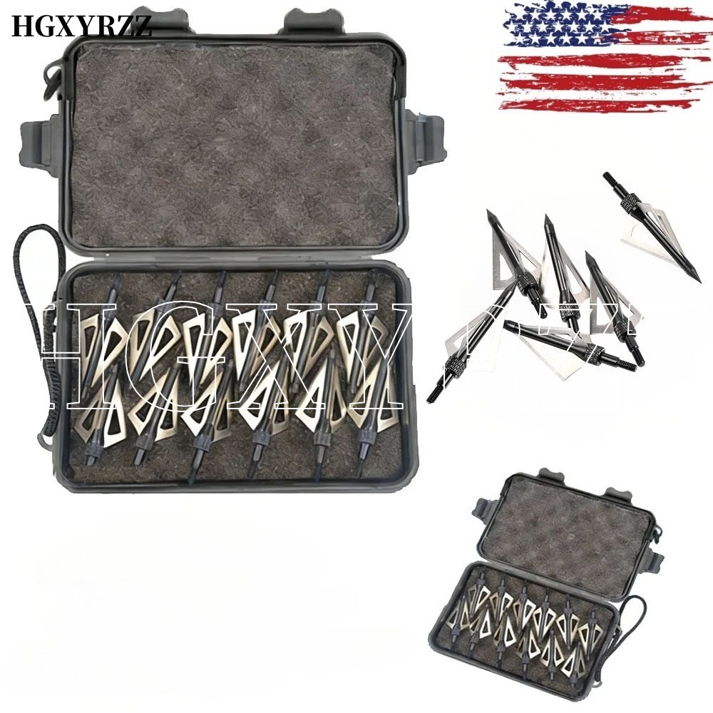 12pcs/Box Hunting Arrow 100gr Broadheads Points Heads Archery Aluminum Arrowhead