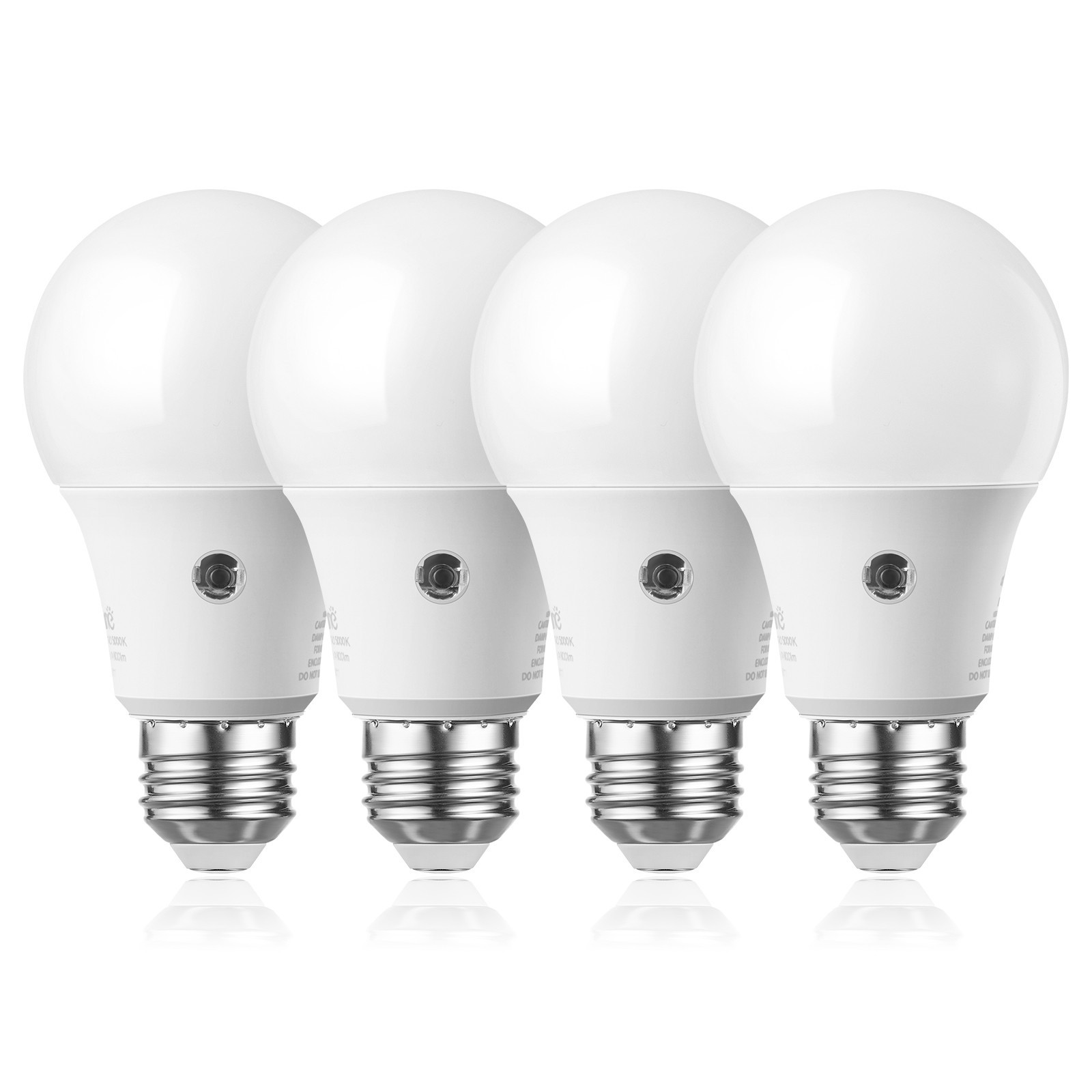 DEWENWILS Dusk to Dawn Light Bulb A19 Outdoor Sensor Auto On/Off LED  4-Pack 9w