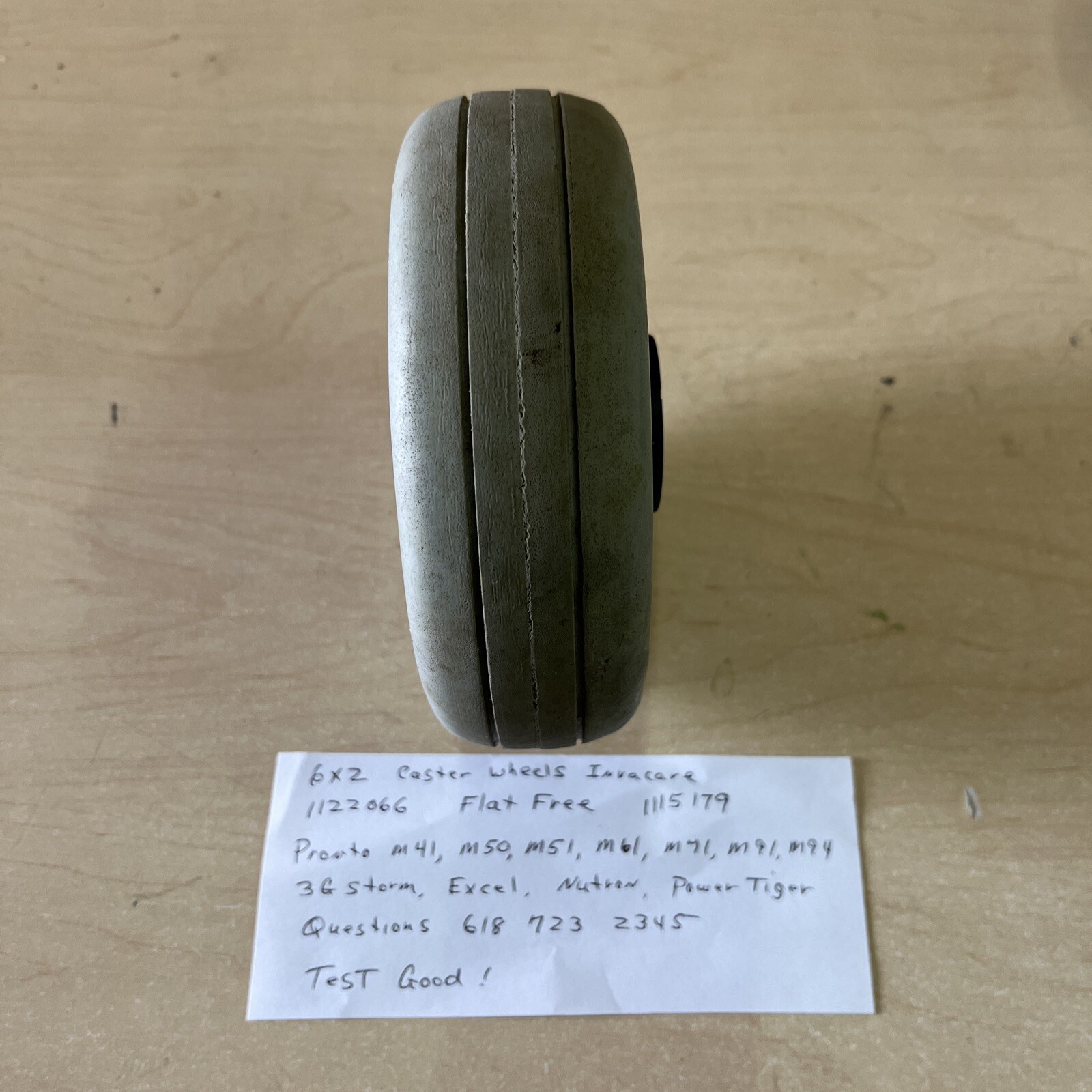 1115179 caster wheel 6X2 Invacare Flat Free 1122966