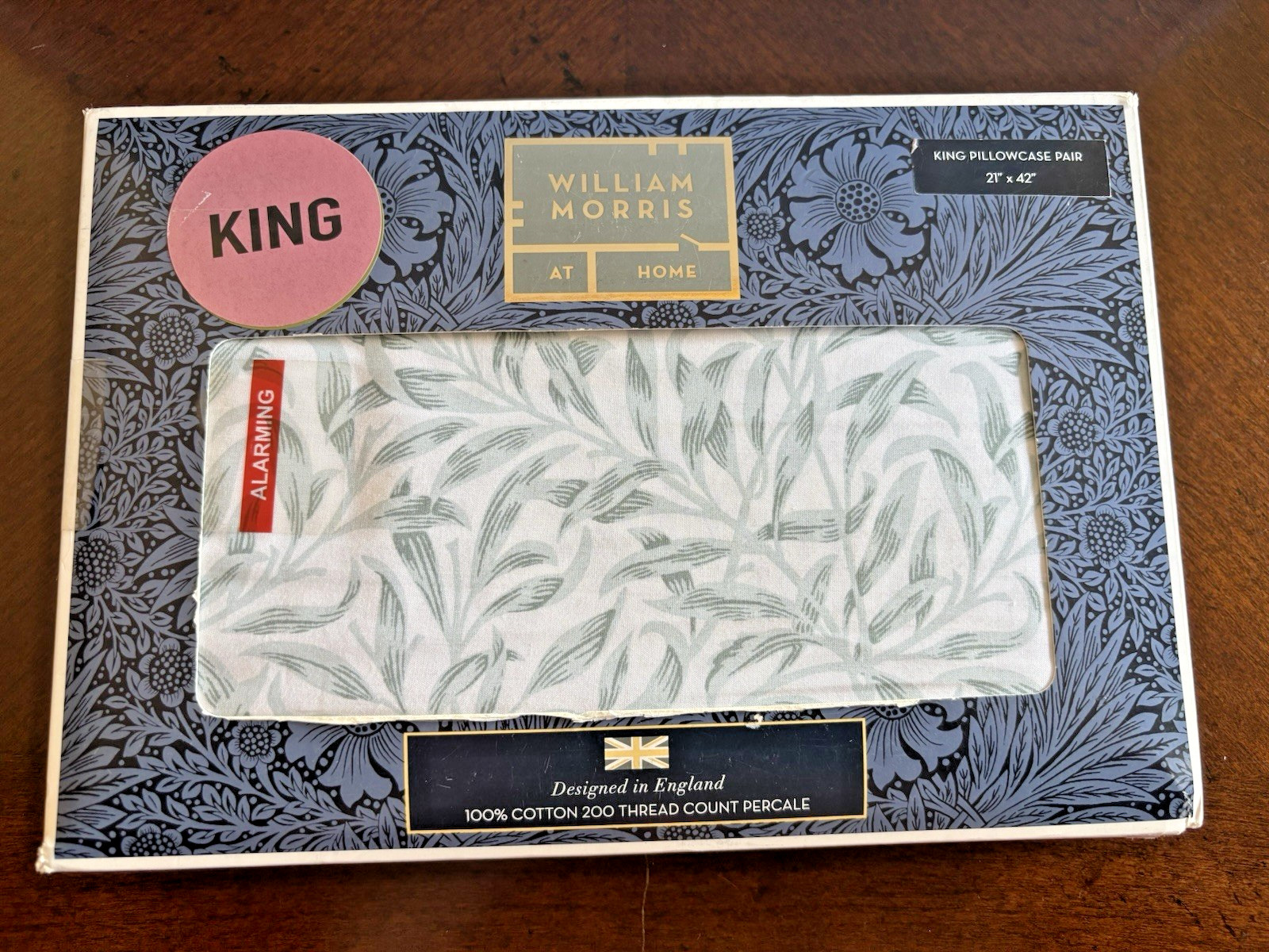 William MORRIS At Home KING Pillowcases William Bough Soft Minerals 100% Cotton