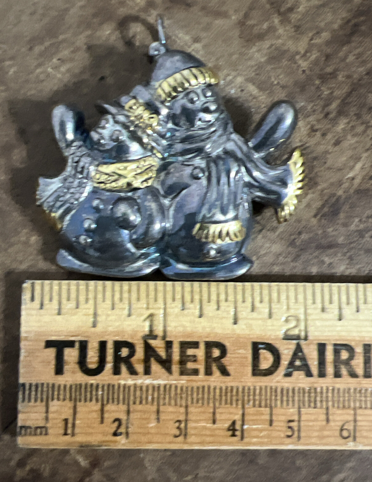 Best Two Tone Snowman Pendant/brooch