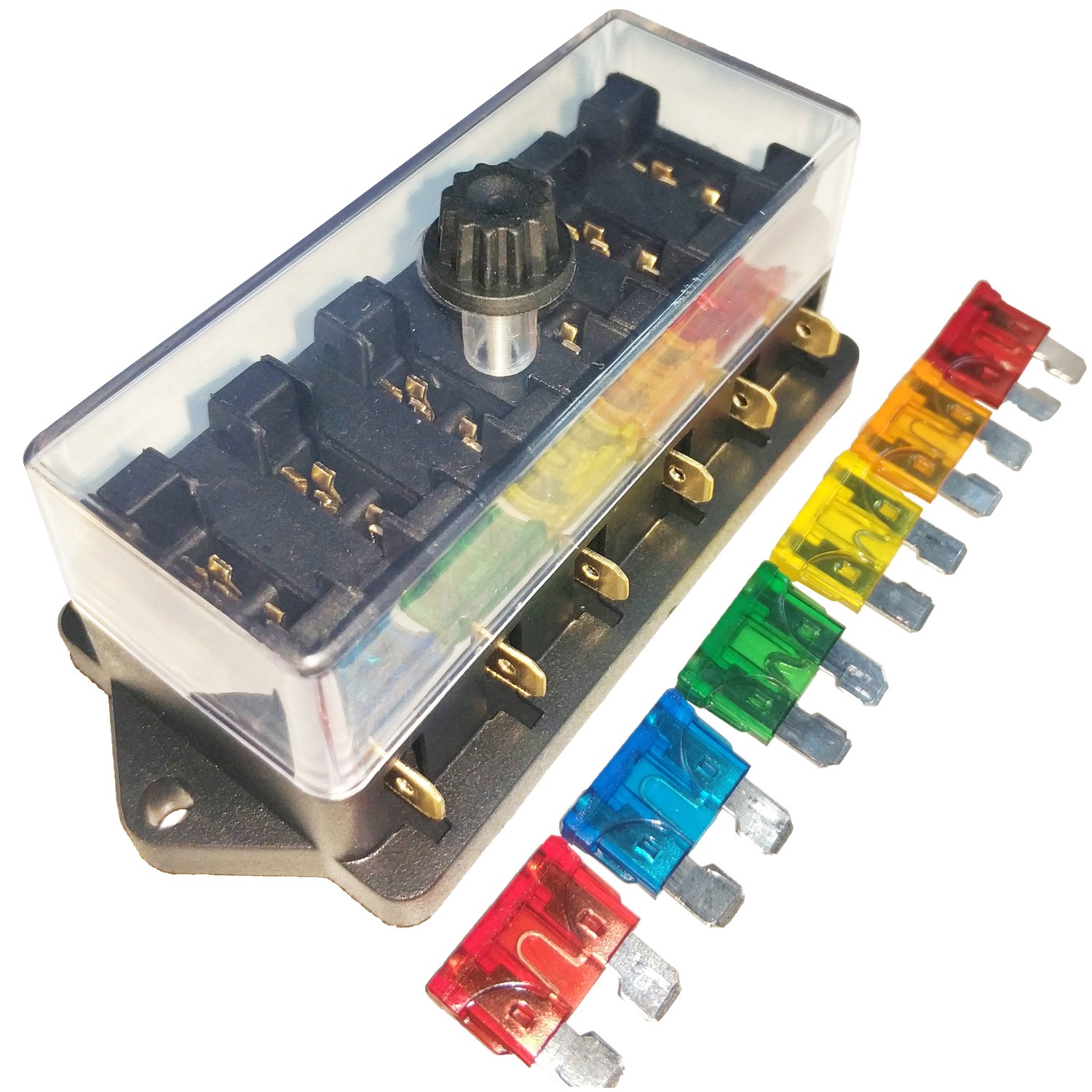 6Way  Car Blade Fuse Holder Box Block For Car Marine Boat Trailer RV 12V 24V 32V