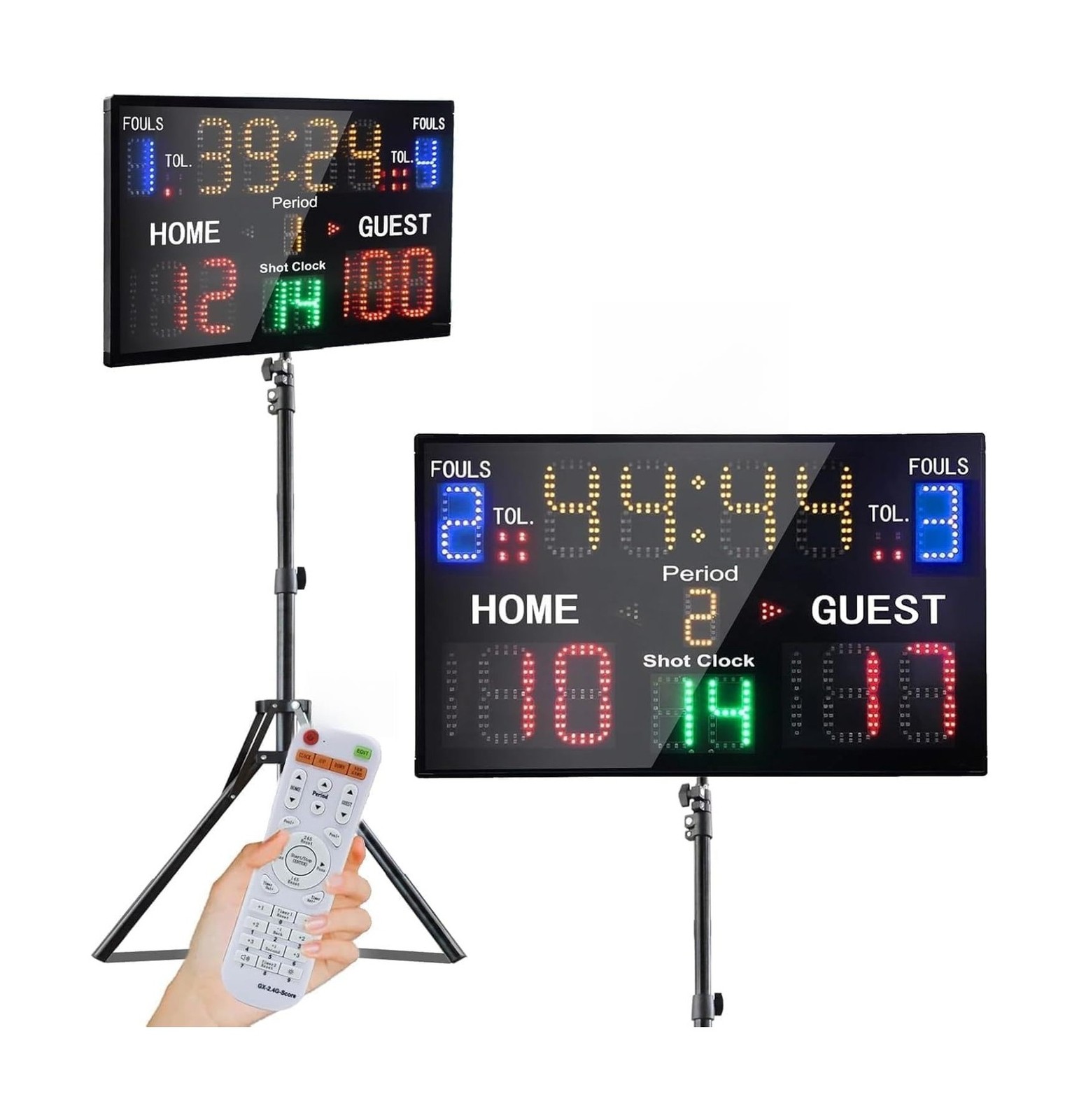 YZ LED Basketball Scoreboard with Shot Clock, Portable Scoreboard Basketball,...