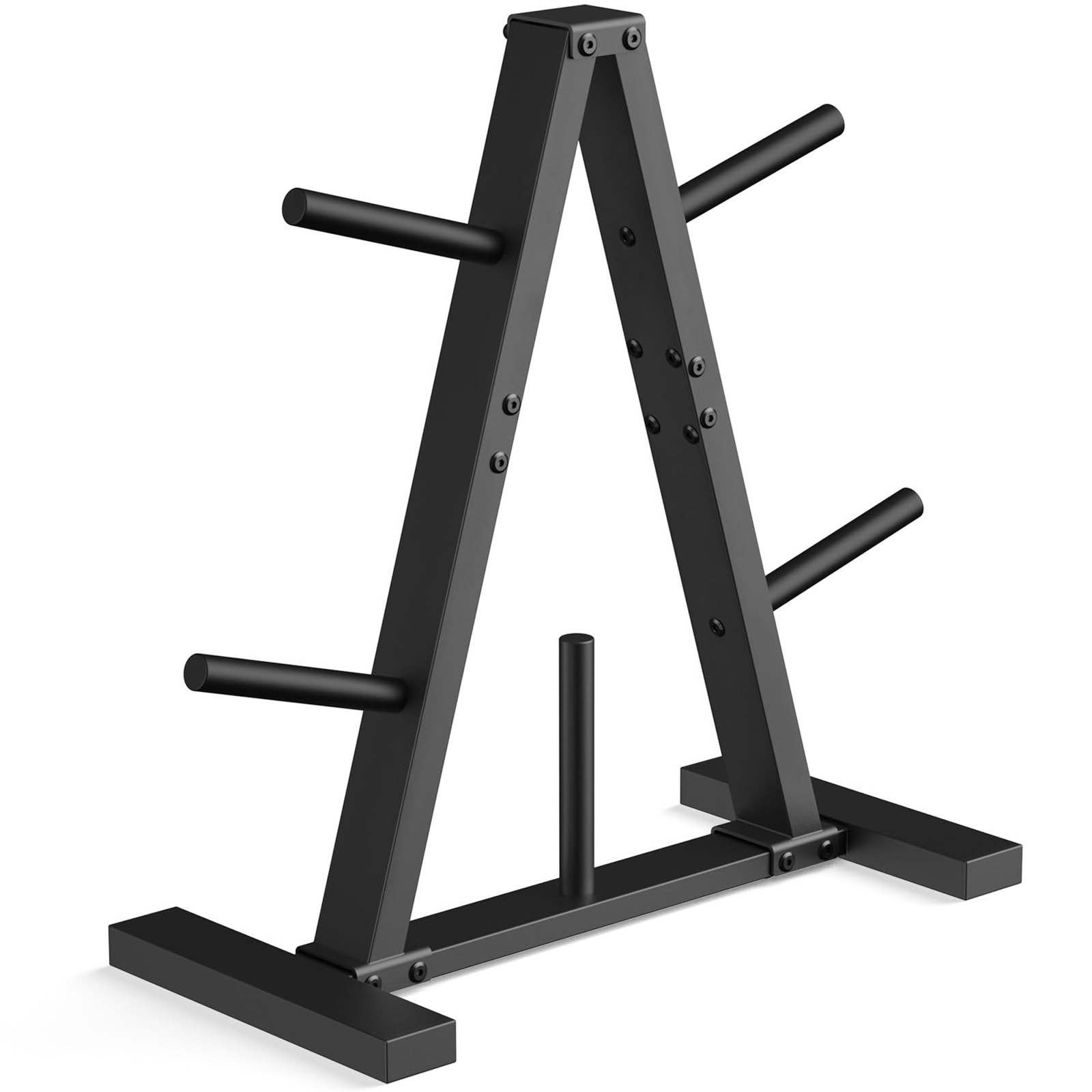Weight Plate Rack, Weight Tree, Home Gym Storage Stand, Holds 300 lbs Black