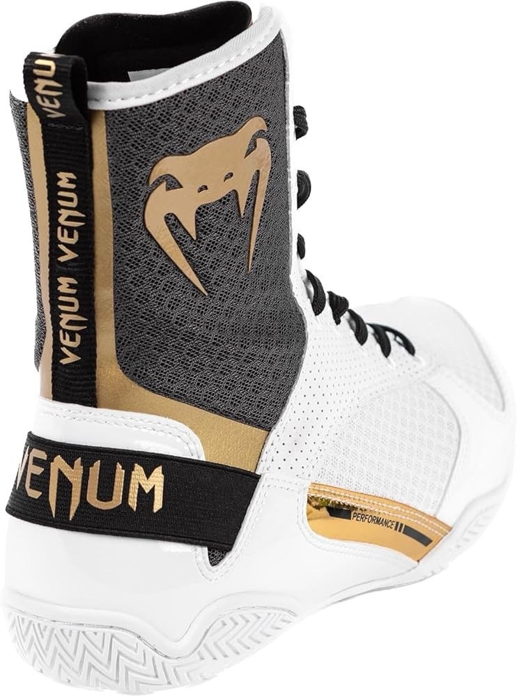 Venum Elite Boxing Shoes White/Black-Gold US Men 7.5  Women 9 EU 40 2540C