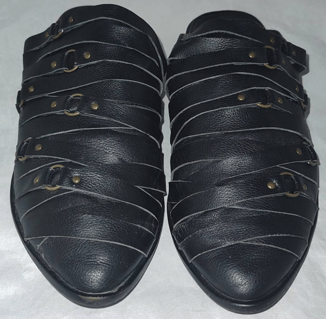 KDB Kelsi Dagger Womens Leather Slides, Black, Size 7.5
