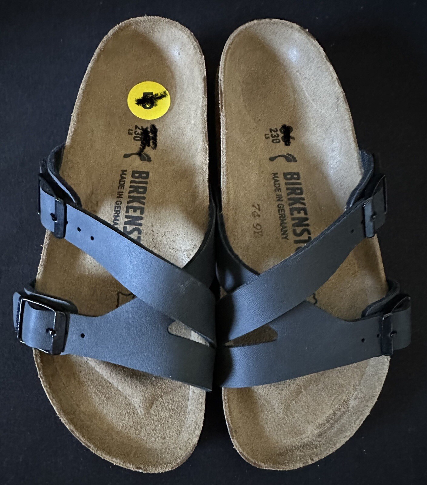 Birkenstock Yao Balance Black Birko Flor Sandals Women's Size 5-5.5us EU36 New