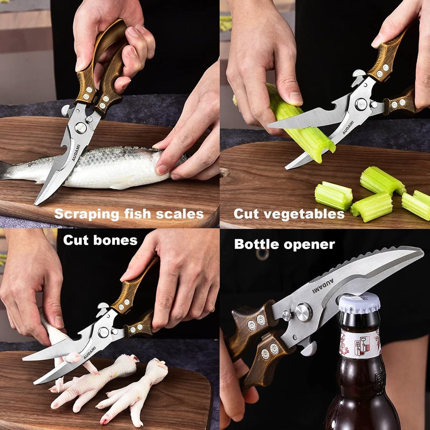 Kitchen Shears 2-Pack Heavy Duty Poultry & Meat Scissors, Bone Shears for Coo...
