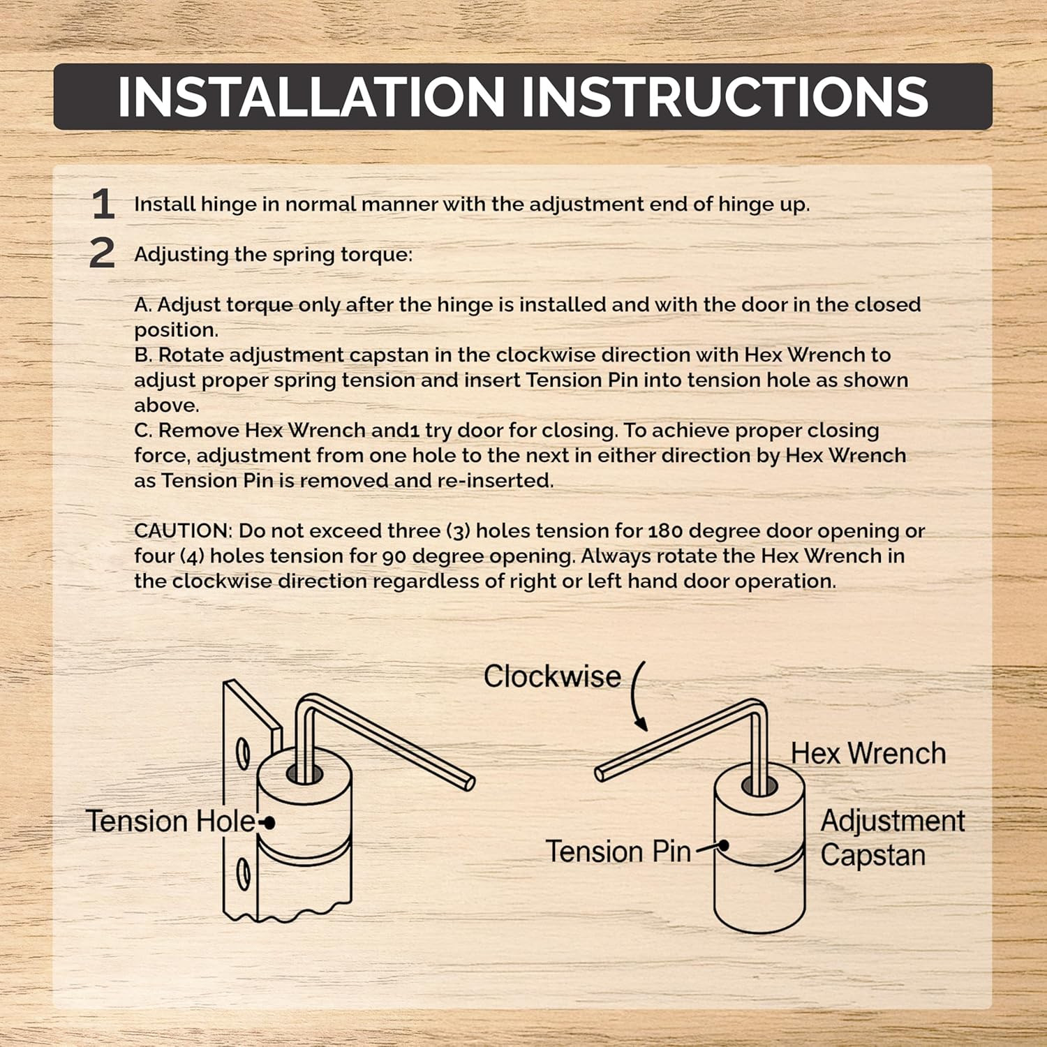 Hinge Outlet Spring Hinges, Adjustable Self Closing 4 Inch with 1/ 4 Inch Radius