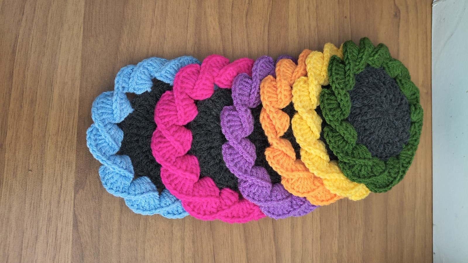 Set Size Of No.6 Coasters - Under Cups, Colored Handmade To...
