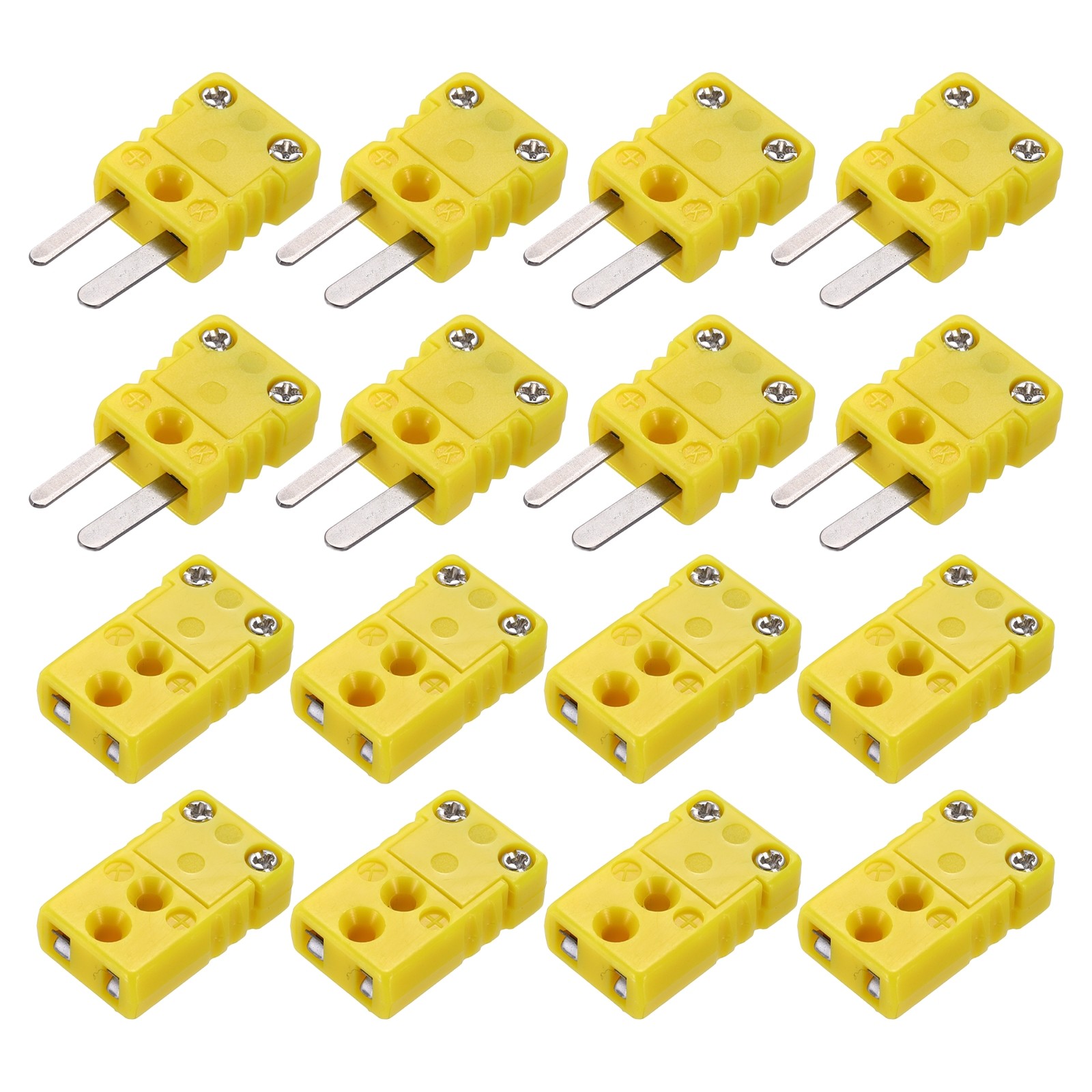 8 Set Thermocouple Wire Connectors Mini K Type Male Female Plug Adapter 120°C