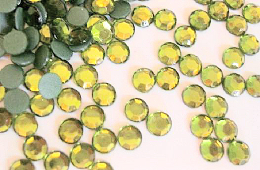 144 Hot Fix Iron On Rhinestone Round Jewel *FREE US SHIP* SS20 5mm-Lime Green