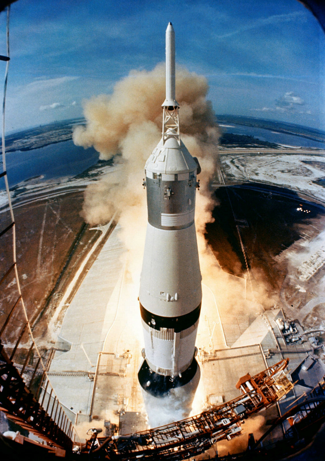 Space Poster - Apollo 11 - Launch - Saturn V - Moon Landing - NASA - A4 Wall Art