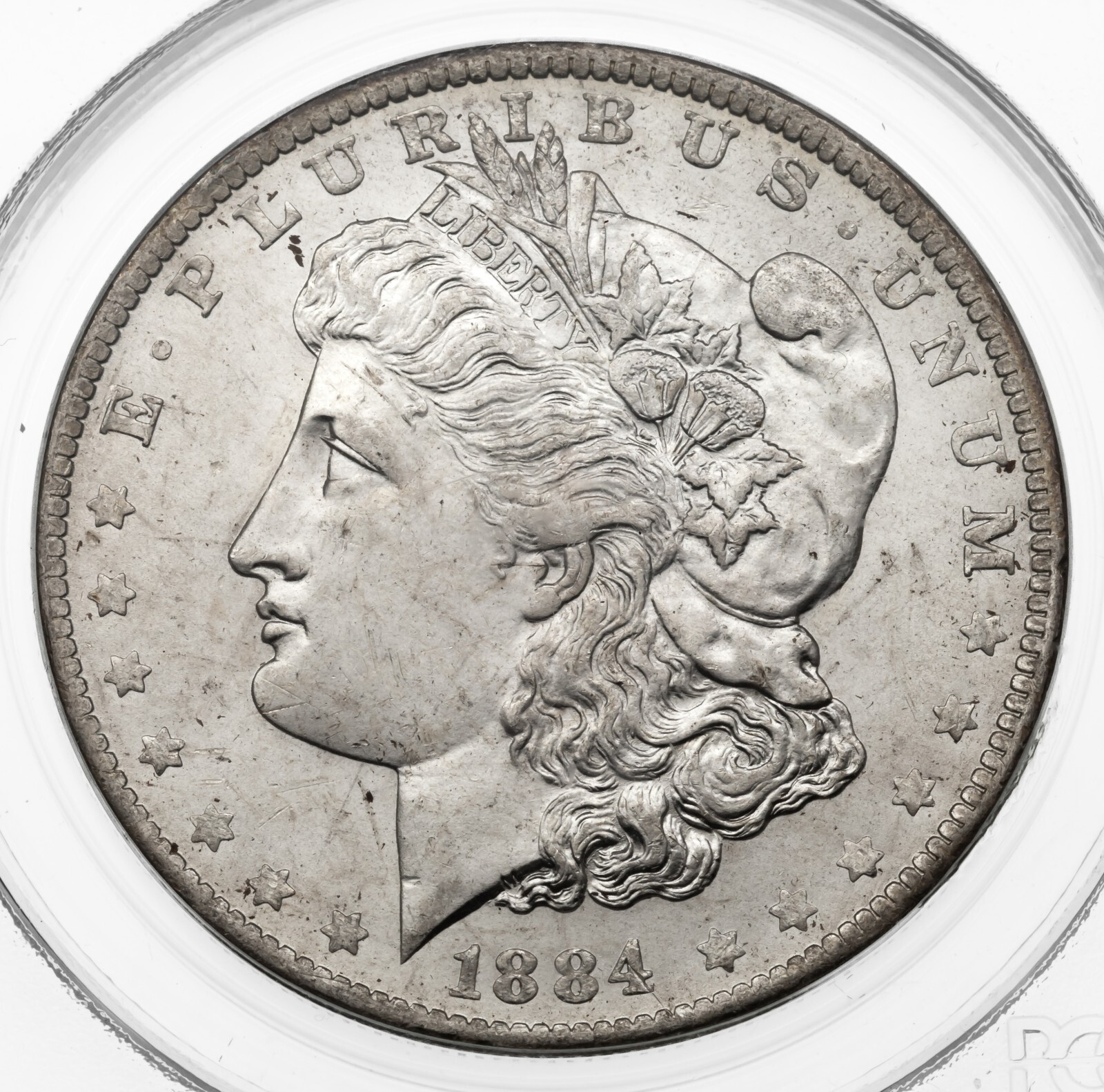 1884-O $1 Silver Morgan Dollar Graded by PCGS as MS-63