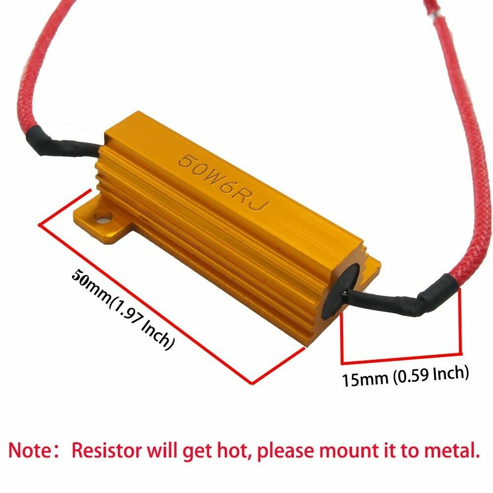 4PCS Load Resistor 50W 6RJ 6ohm LED Decoder FIX Hyper Flash Turn Signal Blinker
