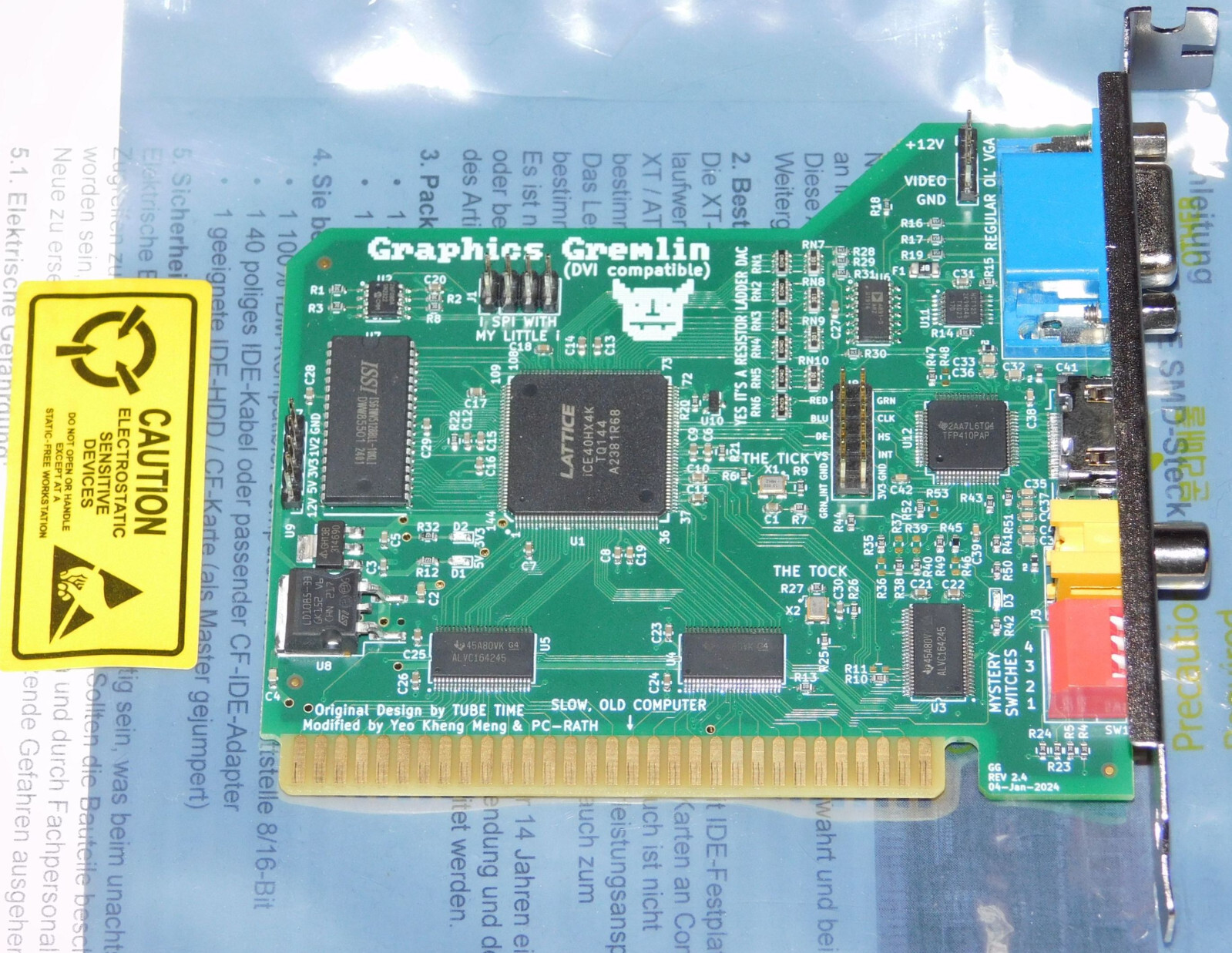 XT CGA MDA Graphics Card Board Graphics Gremlin HD DVI VGA Composite ISA Card GN