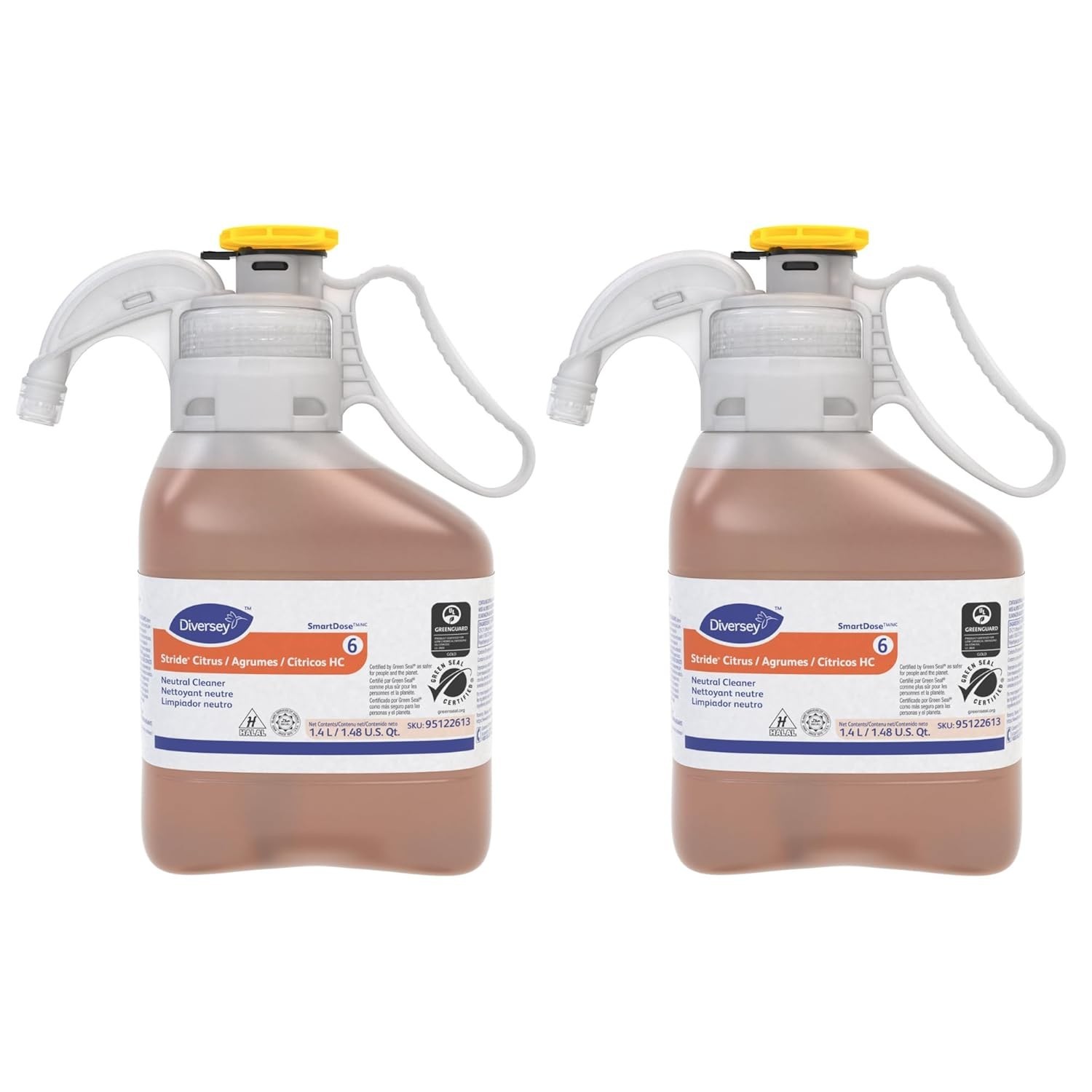 Diversey 95122613 Stride Citrus Commercial Floor Cleaner, 1.4-Liter, (2 PACK)