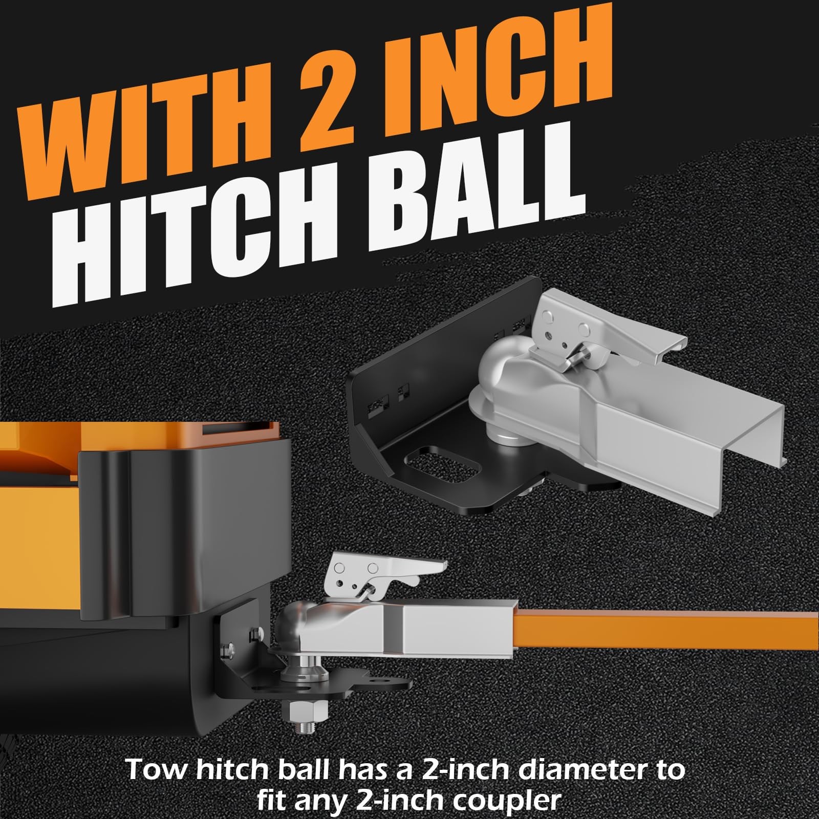 Upgraded Zero Turn Lawn Mower Hitch with 2" Ball, Black & Red