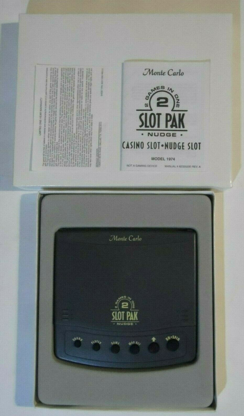 Radica Monte Carlo 2 in 1 Slot Pak Nudge Electronic Handheld Casino Game #1974