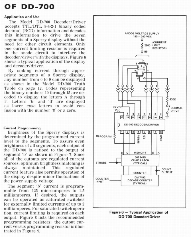 BECKMAN SPERRY RAND - DD700 - IC. Opto Display Driver with Decoder, 16 Pin DIP.