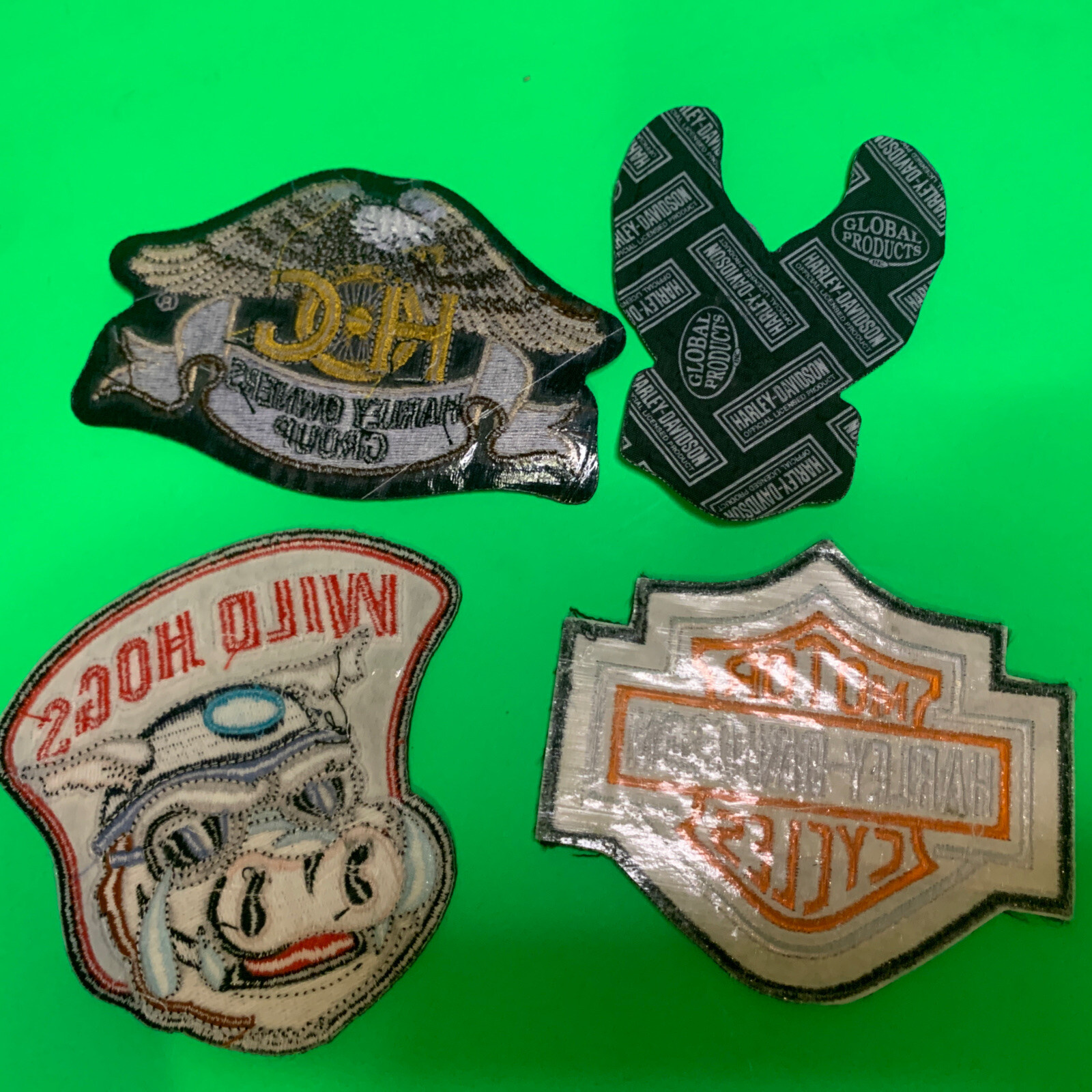 Harley Owners Group HOG Eagle Patch and Wild Hog Harley Davidson Set of 4