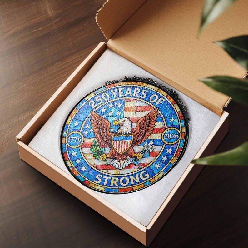 American Strong Stained Glass Suncatcher