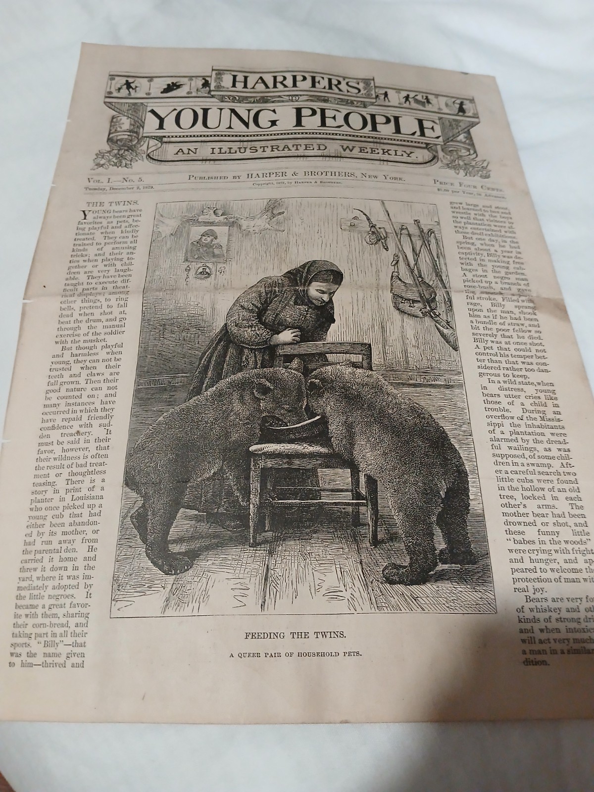 Dec 1879 Harper's young people cover with engraving