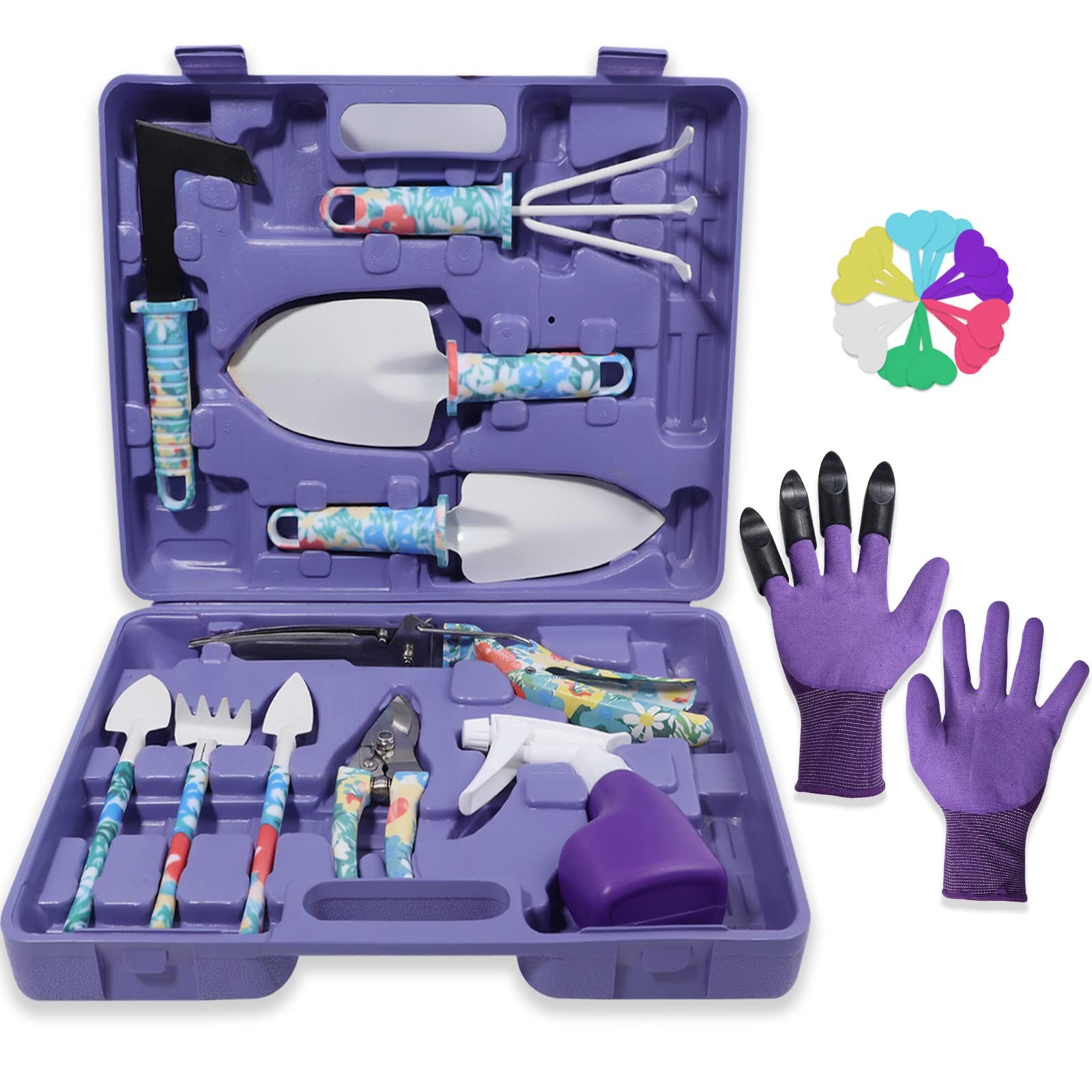 Tbltaca Garden Tool Set, Stainless Steel Heavy Duty Gardening Tools 30 Green
